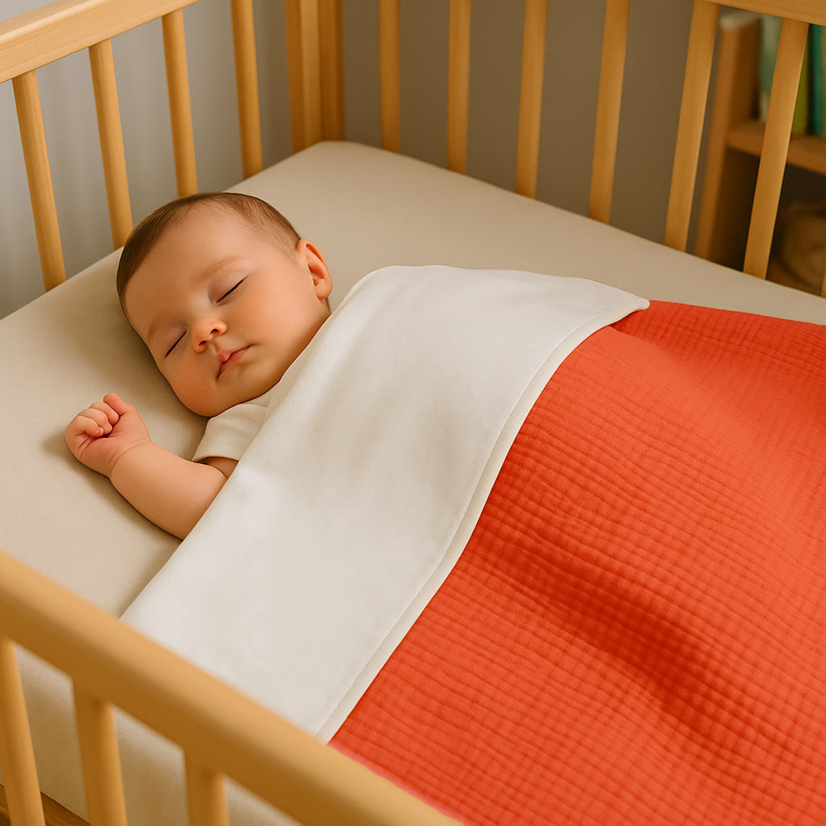 Bio-Baumwoll-Fleece-Decke - Erdbeere