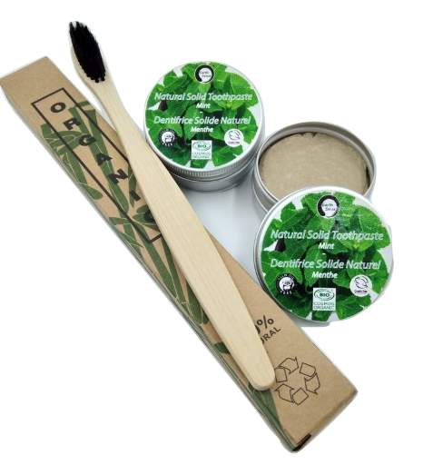 Natural Organic Certified Solid Toothpaste - Gift Set - 1 piece - MADE