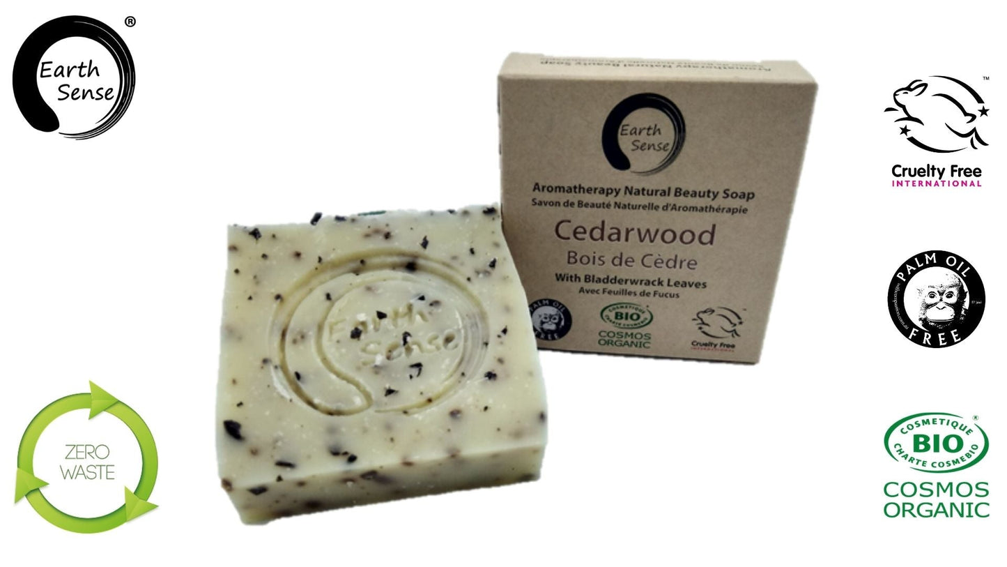 Organic Certified Solid Soap - Cedarwood with Bladderwrack 90g