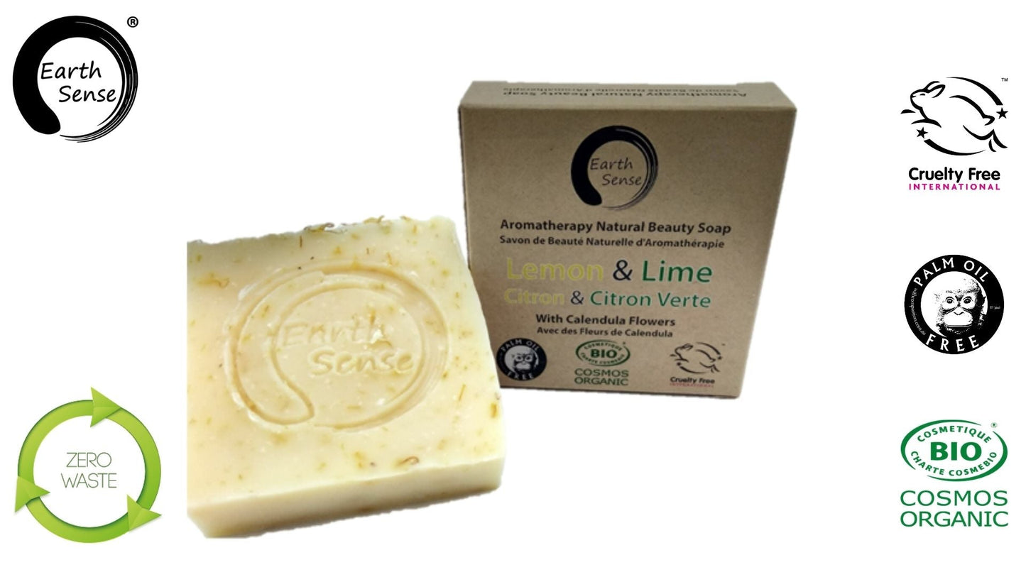 Ekologiskt Certifierad Fast Tvål - Citron & Lime Med Ringblommor 90g