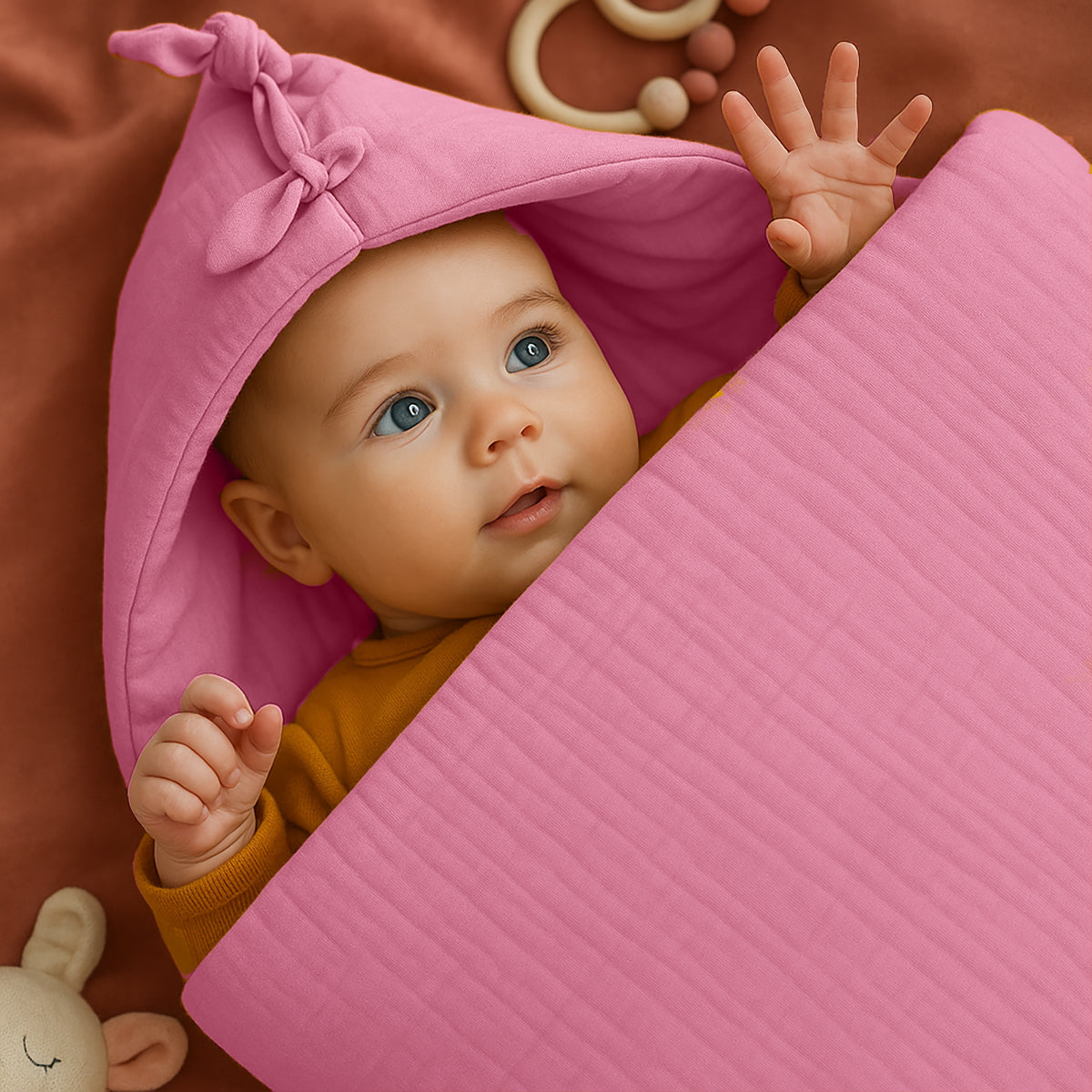 Sac Bourse en Coton Biologique - Rose